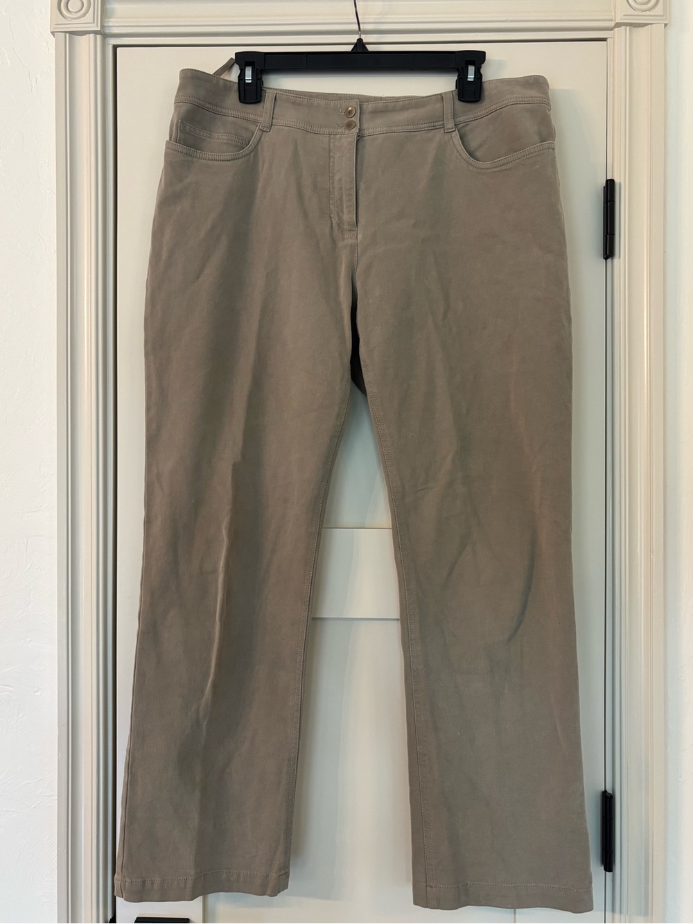 Eileen Fisher Wide Leg Tan Cotton-Corduroy Stretchy Pants Size L (14/16)
